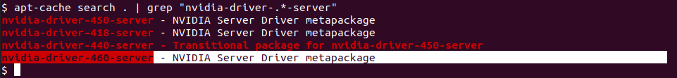 nvidia-server available drivers
