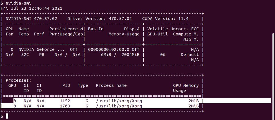 nvidia-smi with X11